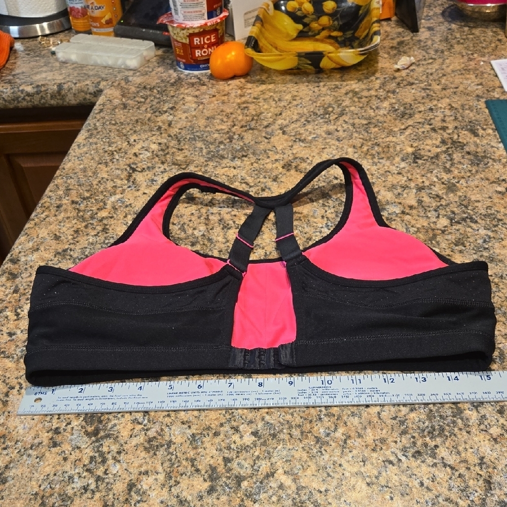 Ideology Black Sports Bra with Pink Trim - Picture 5 of 7